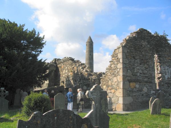 Glendalough graveyard and tower